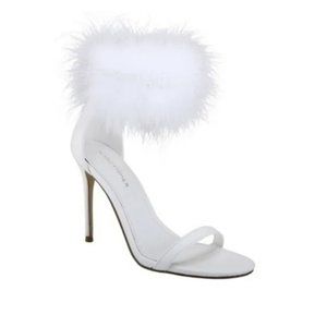Marc Fisher Genivy Feather Ankle Strap Stiletto Sandal